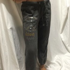 Dark gray peace sign sweatpants